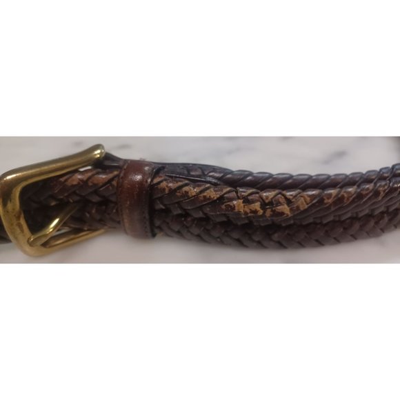 Braided Belt Men's Gold-Tone Buckle 56" x 1.25" - Picture 3 of 3